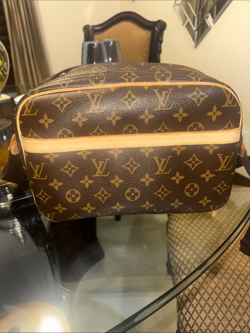 Louis Vuitton Monogram Canvas Crossbody Messenger in Brown and Tan